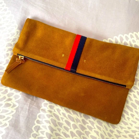 Clare V Suede Fold-over Clutch - Picture 1 of 6